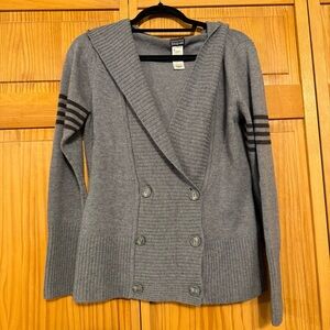 Patagonia Women's Lambswool Hooded Gray Knit Cardigan Sweater